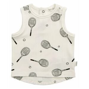 Miles Infant Baby Boy Ivory Racket Stretch Cotton Summer Tank Top Size 3 month